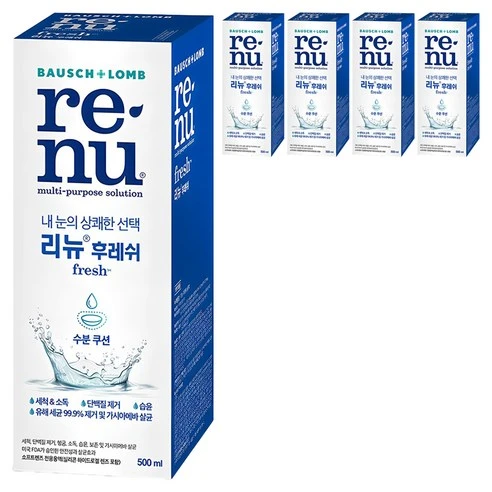 [ㅋㅍ]리뉴 후레쉬 렌즈 세정액, 500ml, 5개, 500ml × 5개( 19,910원, 16% 할인)