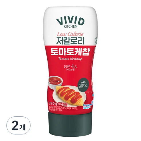 [ㅋㅍ]비비드키친 저칼로리 토마토케찹, 320g, 2개( 3,980원, 34% 할인)