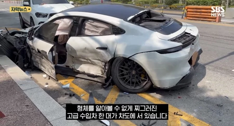 전 야구선수 이용규 포르쉐 사고 상태 사진