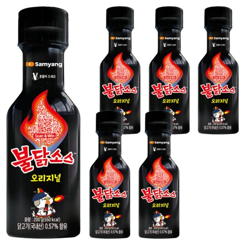 [ㅋㅍ]불닭 소스, 200g, 6개, 200g × 6개( 13,900원, 11% 할인)