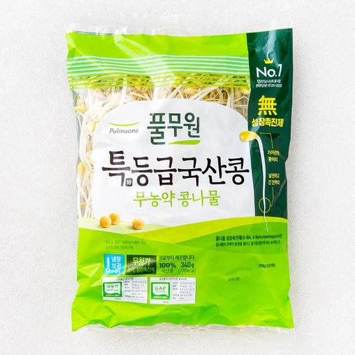 [ㅋㅍ]풀무원 특등급 국산콩 무농약 콩나물, 340g, 1개( 1,650원, 30% 할인)