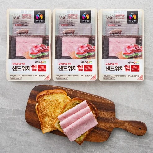 [ㅋㅍ]곰곰 샌드위치 햄, 100g, 3팩, 100g × 3팩( 5,610원, 19% 할인)