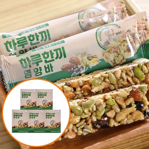 [ㅋㅍ]김규흔한과 명장이 만든 하루한끼 영양바 5p, 125g, 5개( 14,220원, 21% 할인)