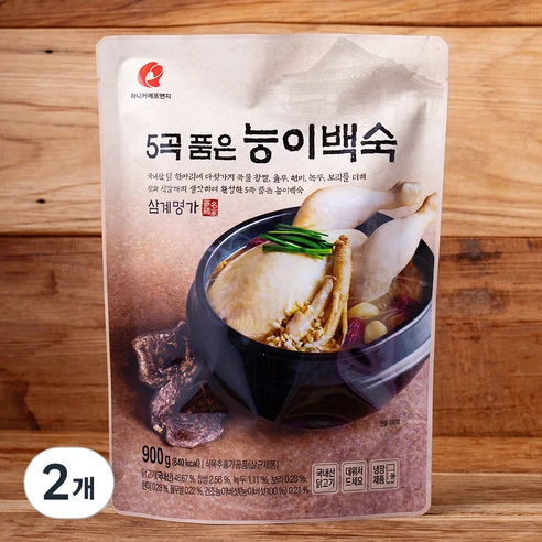 [ㅋㅍ]마니커에프앤지 5곡품은 능이백숙, 900g, 2개, 900g × 2개( 8,180원, 54% 할인)