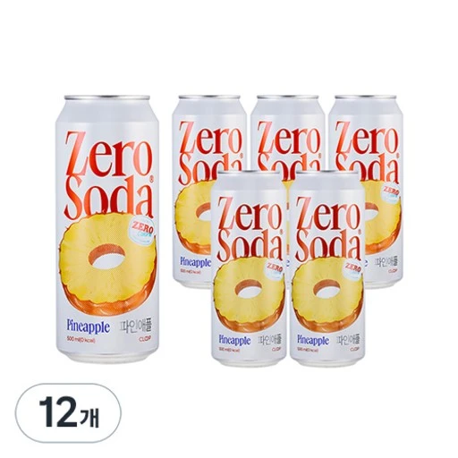 [ㅋㅍ]클룹 제로소다 파인애플, 500ml, 12개( 10,560원, 30% 할인)