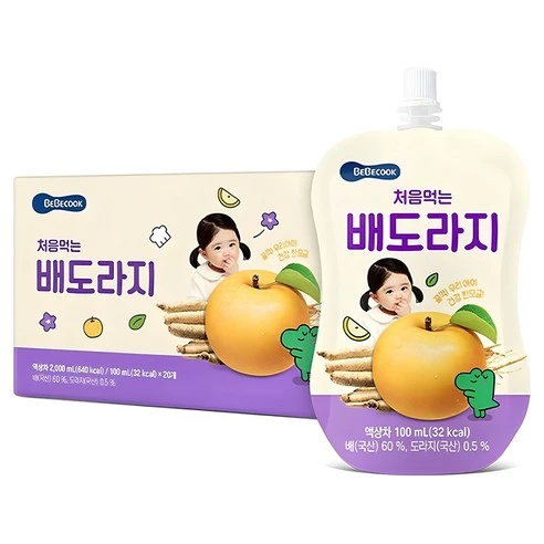 [ㅋㅍ]베베쿡 처음 먹는 배도라지 유아 음료, 100ml, 20개, 100ml × 20개( 14,000원, 31% 할인)