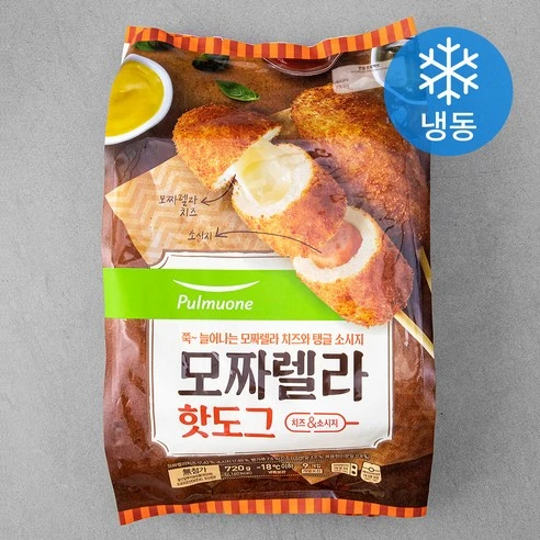 [ㅋㅍ]풀무원 모짜렐라 핫도그 (냉동), 80g, 9개입, 1개( 9,540원, 31% 할인)