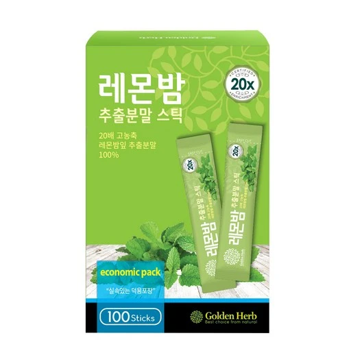 [ㅋㅍ]골든허브 20배 고농축 레몬밤 추출분말 스틱, 100g, 1개( 16,900원, 23% 할인)