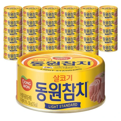 [ㅋㅍ]동원 라이트 스탠다드 참치, 250g, 36개, 250g × 36개( 83,700원, 40% 할인)