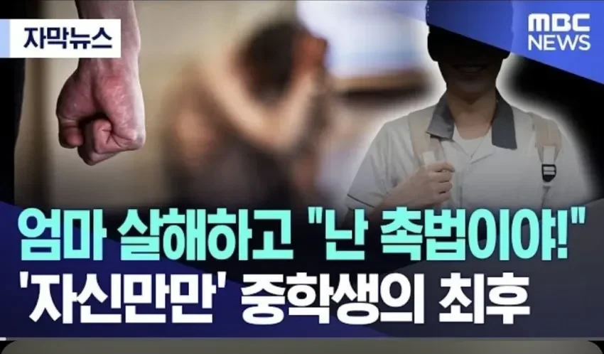 자기 엄마죽인 중학생 근황