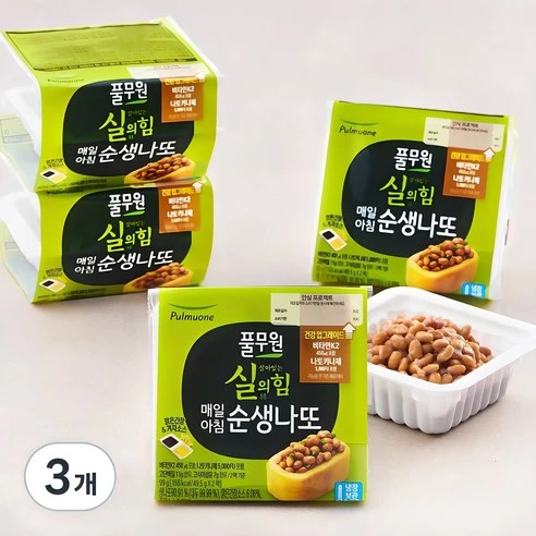[ㅋㅍ]풀무원 실의 힘 매일아침 순생나또, 49.5g, 8개입, 3개( 18,960원, 13% 할인)