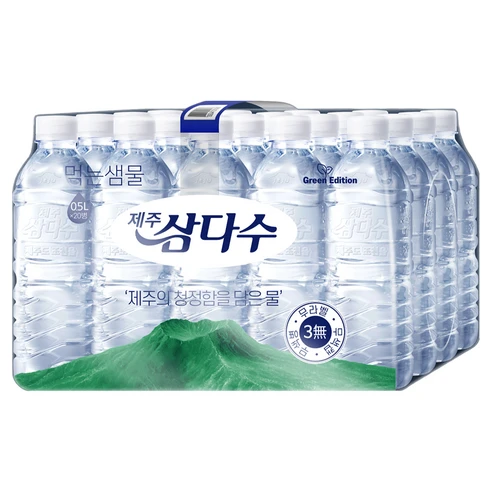 [ㅋㅍ]제주삼다수 그린 무라벨, 500ml, 20개, 500ml × 20개( 7,500원, 21% 할인)