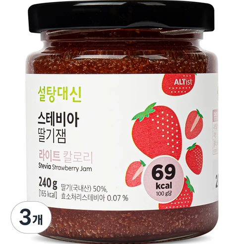 [ㅋㅍ]알티스트 설탕대신 딸기잼, 240g, 3개( 14,970원, 35% 할인)