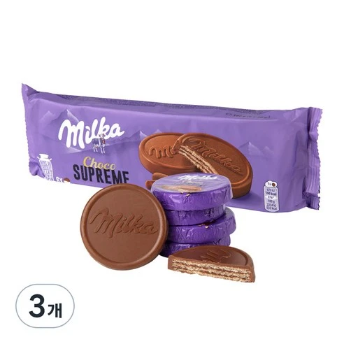 [ㅋㅍ]밀카 초코 슈프림 비스킷, 180g, 3개( 6,140원, 41% 할인)