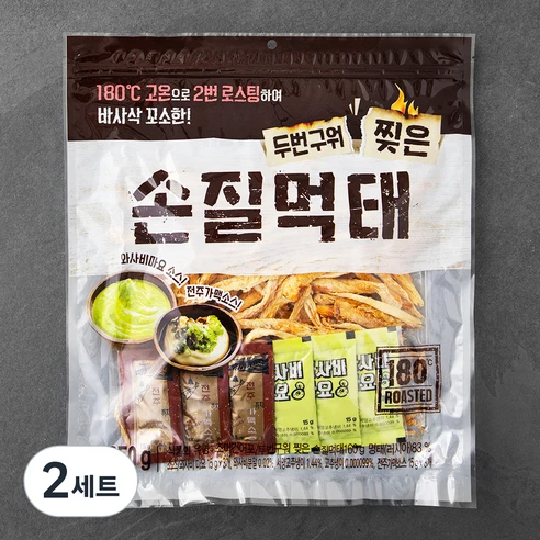 [ㅋㅍ]두번구워 찢은 손질먹태 160g + 와사비마요 15g x 3p + 전주 가맥소스 15g x 3p, 2세트, 2세트( 28,300원, 32% 할인)