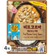 [ㅋㅍ]오뚜기 오즈키친 비프코르마 카레, 180g, 4개( 6,060원, 20% 할인)